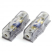 Car Auto Gray Clear Shell Audio Amplifier System Fuse Holder 2 Pcs