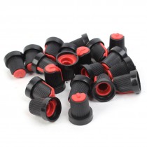 20 Pcs 6mm Knurled Shaft Insert Diameter Potentiometer Round Control Knobs Red