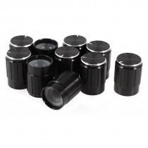 10 Pcs Black 5.5mm Knurled Dia. Potentiometer Control Knobs 13mmx17mm