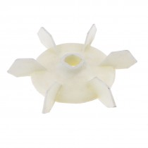 Replacement Beige Plastic Inner Dia 19mm Six Impeller Motor Fan Blade
