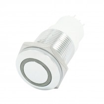 16mm Thread SPDT Latching Green LED Ring Illuminate Push Button Switch 24V 3A