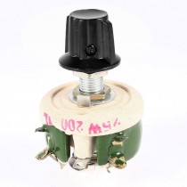 25W 200 Ohm Round Ceramic Wirewound Potentiometer Variable Resistor