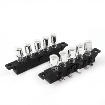 2 Pcs 5 Position 4 Poles Metal Button Interlock Pushbutton Switch AC 250V 1A