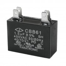 CBB61 1.5uF 4 Pin Soldering Rectangular Ceiling Fan Motor Capacitor AC450V
