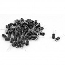 8mm x 12mm Radial Lead Aluminum Electrolytic Capacitor 35V 220uF 80Pcs