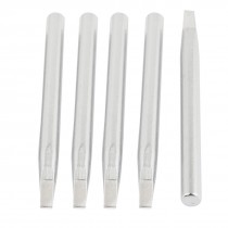 Silver Tone Slotted Tip Soldering Iron Bits 60W 5 Pcs