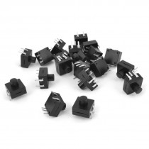20 Pcs Black AC125V 10A DIP Through Hole Mount 5 Pin Momentary Tact Switch