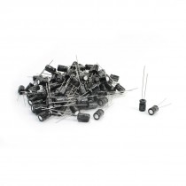 100Pcs 5x8mm Soldering Pin Aluminum Electrolytic Capacitors 25V 47uf