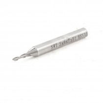 2mm x 6mm x 7mm x 51mm 2 Flutes HSS End Mill Milling Cutter Tool Gray