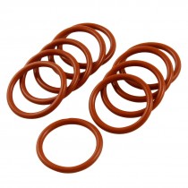 10 Pcs 31mm OD 3mm Thickness Red Silicone O Ring Oil Seals