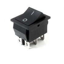 AC 16A 250V 20A 125V 6 Terminals DPDT On On Rocker Switch Black