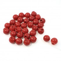 32 Pcs Ball Shape Machine Control Handle Threaded Knob Red 32mm Dia 8mm Bore