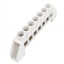 White 7 Positons Ground Wire Row Copper Tone Terminals Block