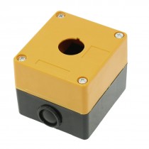 22mm Diameter 1 Pushbutton Control Station Switch Box Case Yellow Black