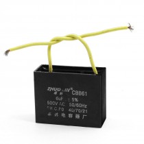 CBB61 500V AC 6uF 5% Tolerance Fan Motor Running Capacitor
