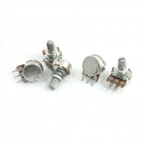 5Pcs B5K 3 Terminals Rotary Audio Single Linear Taper Potentiometers