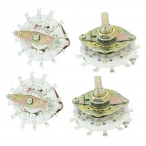 4PCS 2P5T 2 Pole 5 Way One Deck 12 Pins Band Channael Rotary Switches