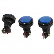 3 Pcs 1.4" Cap Panel Mounted Blue Lamp SPDT 5Pin Momentary Push Button Switch