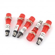 5 Pcs AC DC 12V 7mm Red Bulb Power Signal Indicator Pilot Light Lamp