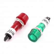 AC/DC 24V Recessed Red Green Signal Indicator Light Pilot  Lamp 2 Pcs