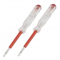 2 Pcs AC100-500V 3mm Volt Tester Pen Electroprobe Slotted Screwdriver Red Clear