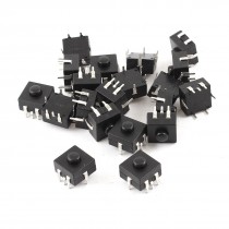 20pcs 12 x 12 x 11mm Round Pushbutton 7-Pin Momentary Tactile Switch AC 220V 10A
