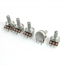 5Pcs B200K 200K Ohm Single Linear Rotary Potentiometers