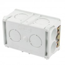 Light Gray Plastic 99mmx 65mmx 45mm 2 Gang Rectangle Shape Pattress Back Box