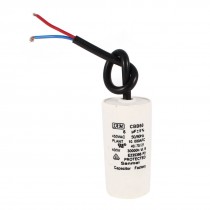 CBB60 AC45OV 50/60Hz 6uF Wired White Shell Motor Running Capacitor