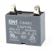 CBB61 AC450V 2.5uF Ceiling Fan 4 Pins Motor Run Capacitor Gray