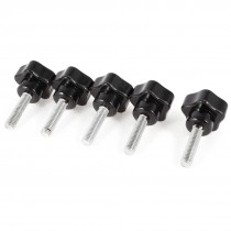Replacement 6mm Male Thread Screw On Type Star Shape Knob 5 Pcs