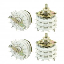 4Pcs 3P6T 3 Pole 6 Position Three Decks Band Channael Rotary Switch Selector