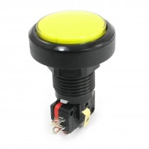 Panel Mount Yellow Lamp Round Head SPDT 5Pin Momentary Game Push Button Switch