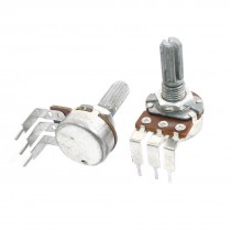 6 Pcs 6mm Knurled Shaft 3-Terminal Linear Rotary Potentiometer 50K Ohm