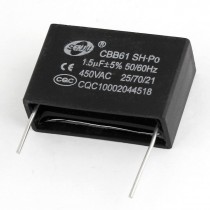 CBB61 AC450V 1.5uF 5% 2pin Polypropylene Film Motor Running Capacitor