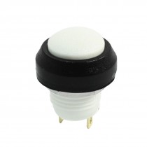 24V 3A SPST 1NO 2 Pins Round White Waterproof Momentary Push Button Switch