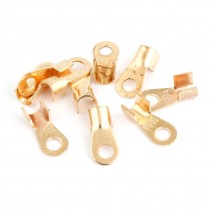 10 Pcs 100A Copper Tone Ring Tongue Cable Connector Non Insulated Terminals