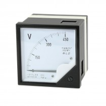 AC 0-450V Fine Tuning Dial Panel Square Analog Voltage Meter Voltmeter