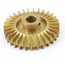 Water Pump Part Double Side 1.65" Diameter Gold Tone Brass Impeller