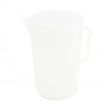 2000mL Cylinder Shape Clear White Plastic Handle Graduated Beaker Measuring Cup