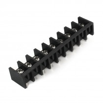 300V 30A 9 Position 1 Row Covered Barrier Screw Terminal Block Strip