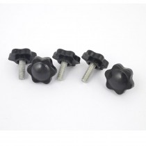 M6 x 15mm Male Thread 25mm Star Head Dia Screw On Type Clamping Knob 5Pcs