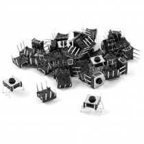 40pcs 7mm x 6mm x 3mm Round Pushbutton 6-Pin Momentary SPST Tactile Switch
