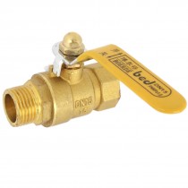 1/2 PT Male Female M/F Threaded Yellow Lever Handle Brass Ball Valve