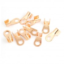 10 Pcs Ring Copper Plated Tongue Cable Connecting Non Insulated Terminals 300A