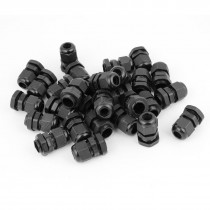 36 Pcs Black PG9 Plastic Connector Gland for 4mm-8mm Cable