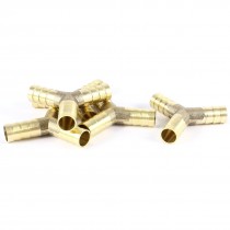 5 Pcs Y Shape 3 Ways 10mm Hose Barb Fitting Adapter Coupler Connector Gold Tone