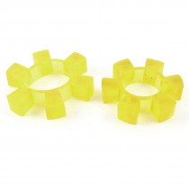 2 Pcs Mechanical Equipment 37mm Bore Diameter 6 Petals PU Coupler Damper Yellow