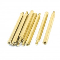 10Pcs Gold Tone Male Female Hexagon PCB Standoff Spacers M3 x 45mm x 51mm
