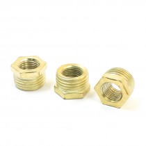 3pcs Air Pipe Fittings 1 2pt Thread Hex Socket Plug Caps Gold Tone